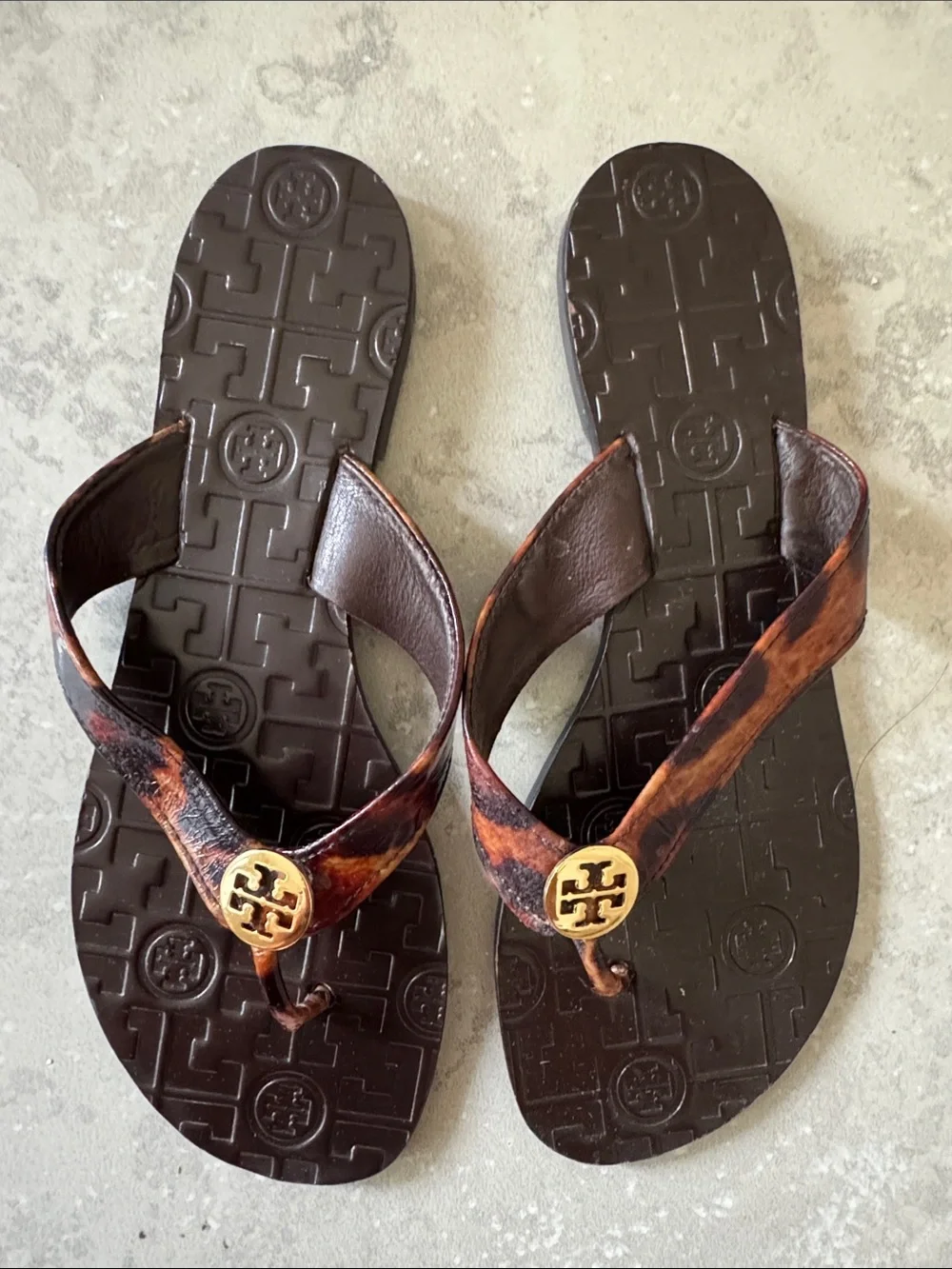 Tory Burch Thora Thong Sandal Leopard Print Size 7